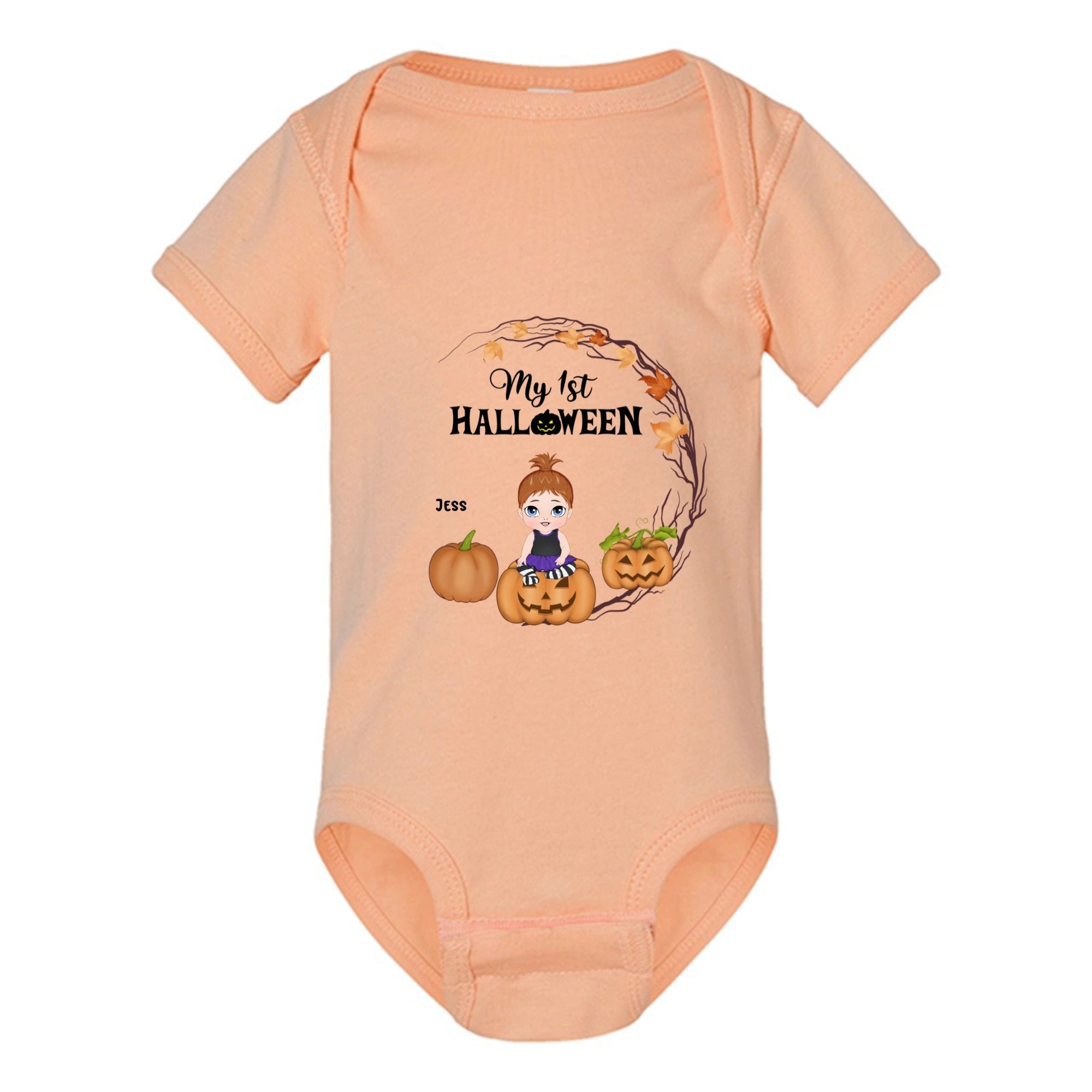 Personalized Baby's First Halloween Bodysuit | Custom Name Halloween Outfit - Love Life Journey