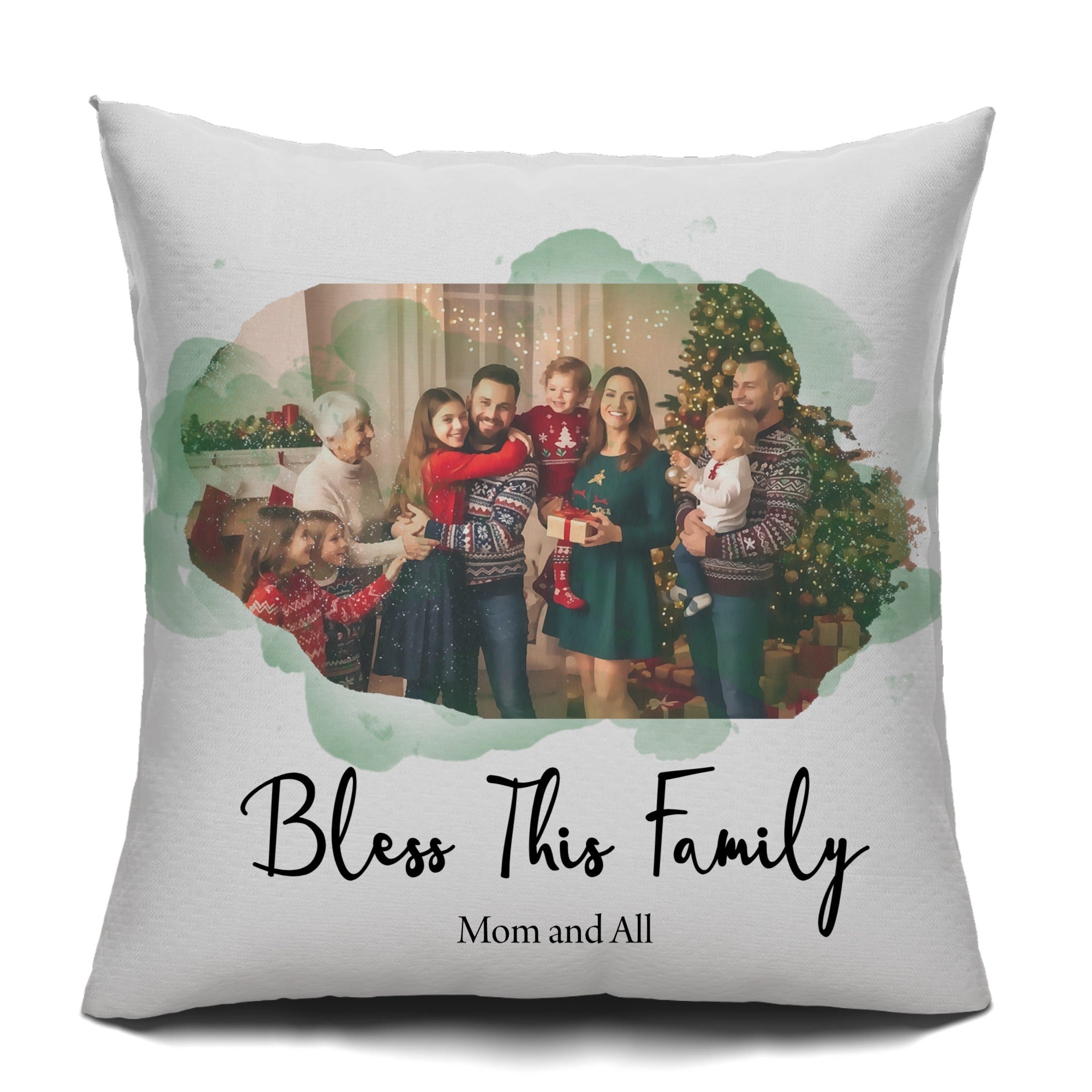 Personalized Bless This Family (Or Couple) Cushion Cover – Custom Photo Pillowcase Gift | Bless This Couple Option | Meaningful Home Decor - Love Life Journey
