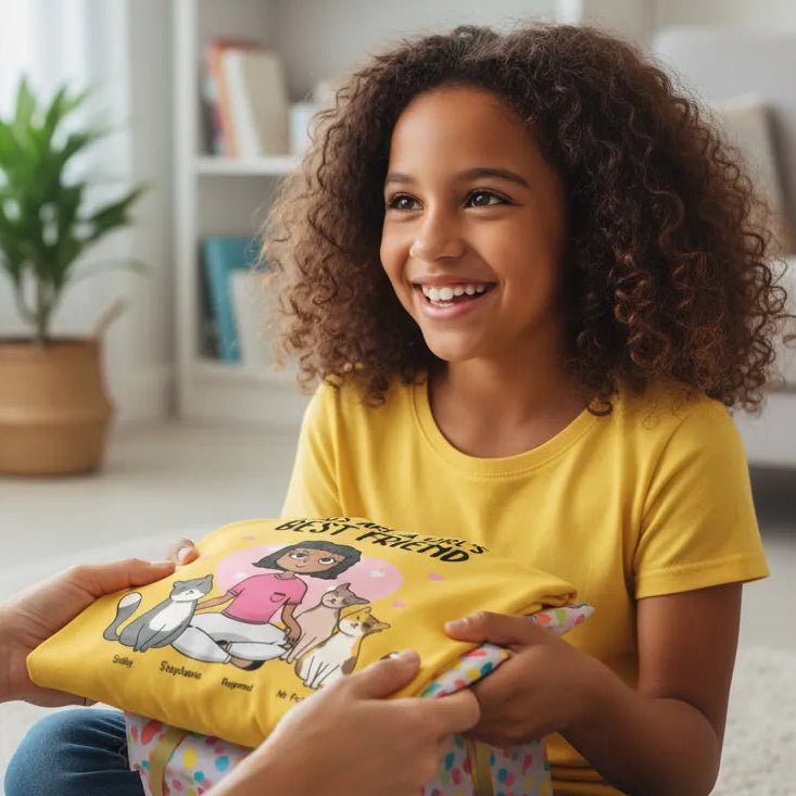 Personalized Cats Are A Girl's Best Friend Kids T-Shirt | Custom Cat Family Tee - Love Life Journey