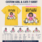 Personalized Cats Are A Girl's Best Friend Kids Unisex T-Shirt Custom Cat Family Tee - Love Life Journey