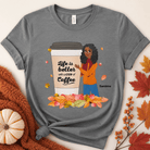 Personalized Coffee Lover Girl Adult Unisex T-Shirt Custom Female Character Tee - Love Life Journey