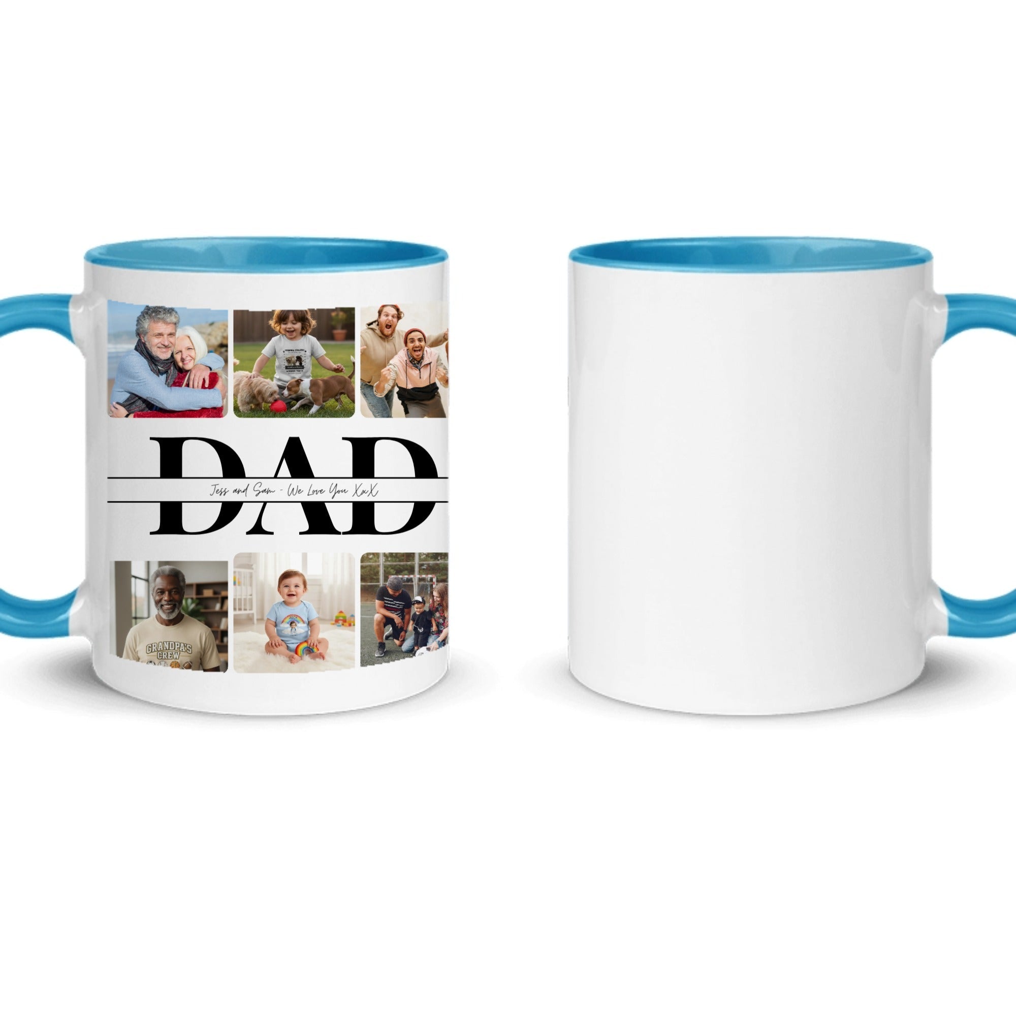 Personalized Dad Photo Collage Mug | Custom 6 Photo Coffee Mug Gift - Love Life Journey