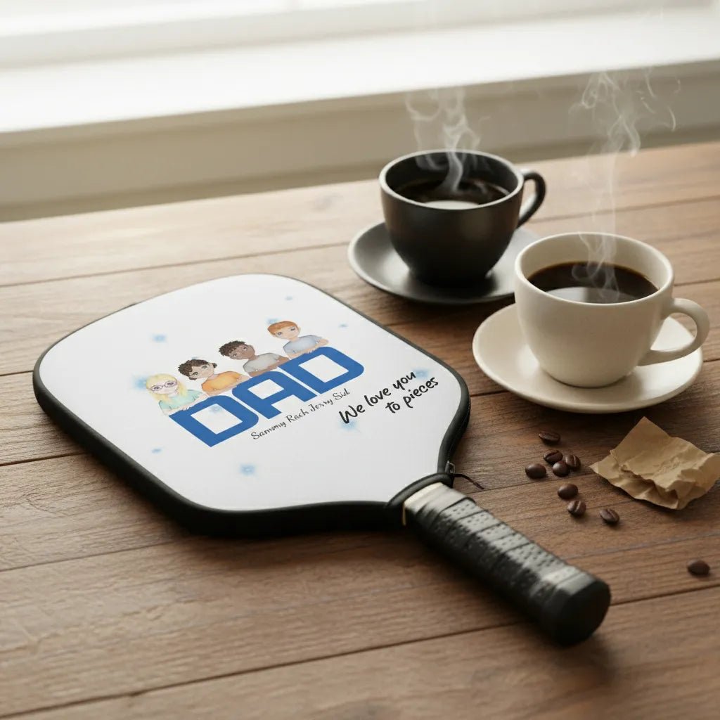 Personalized “Dad We Love You To Pieces” Pickleball Paddle Cover | Custom Kids Gift For Dad - Love Life Journey