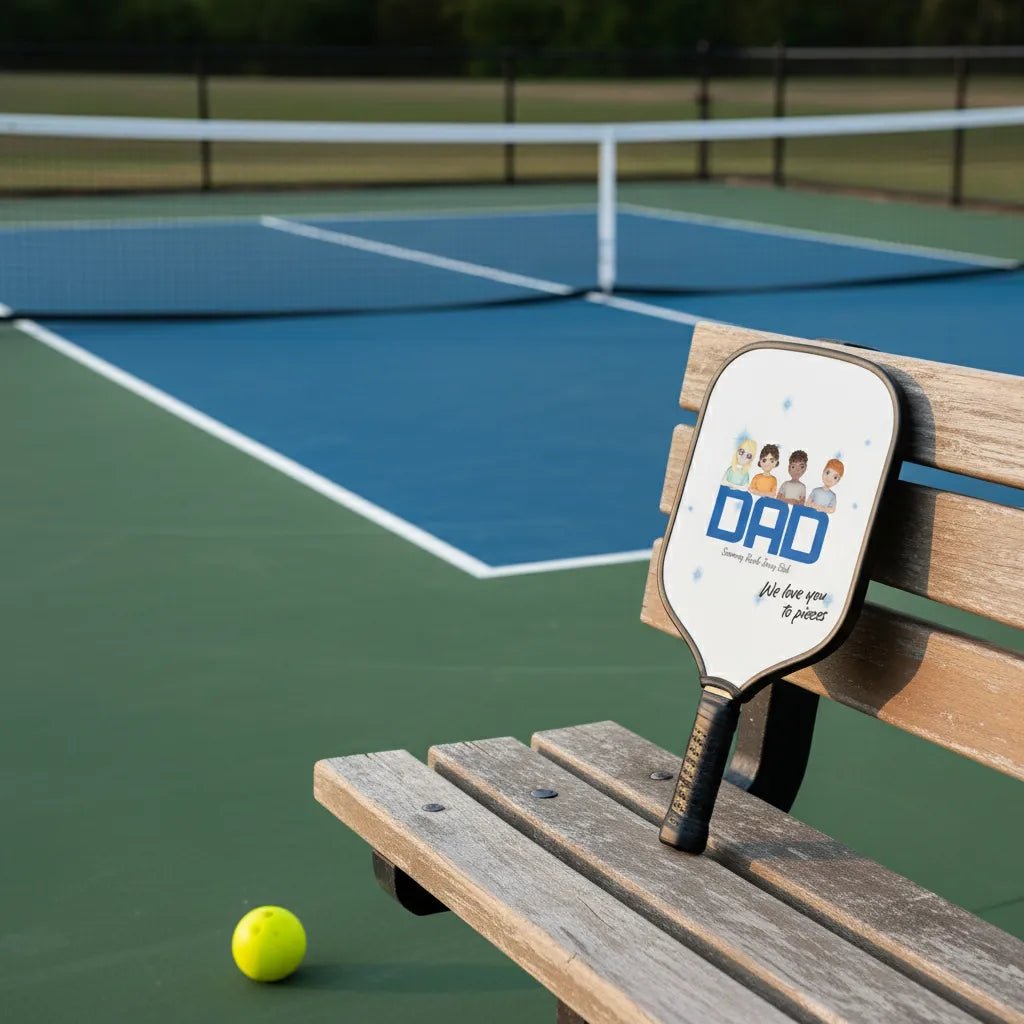 Personalized “Dad We Love You To Pieces” Pickleball Paddle Cover | Custom Kids Gift For Dad - Love Life Journey