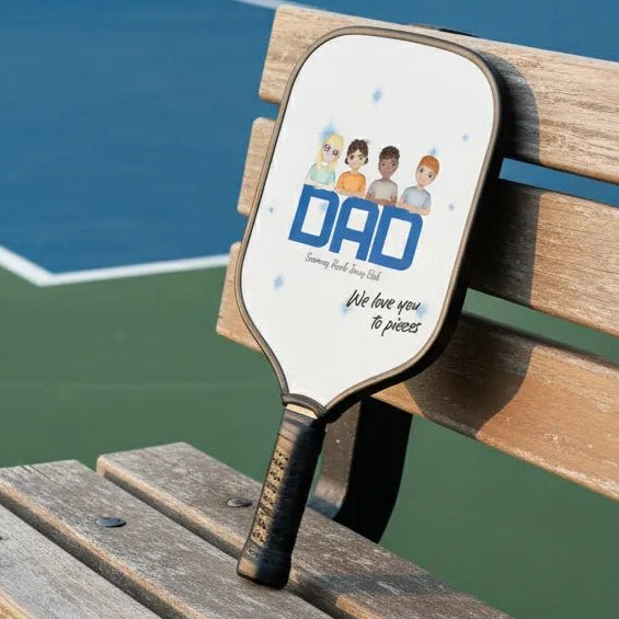 Personalized “Dad We Love You To Pieces” Pickleball Paddle Cover | Custom Kids Gift For Dad - Love Life Journey