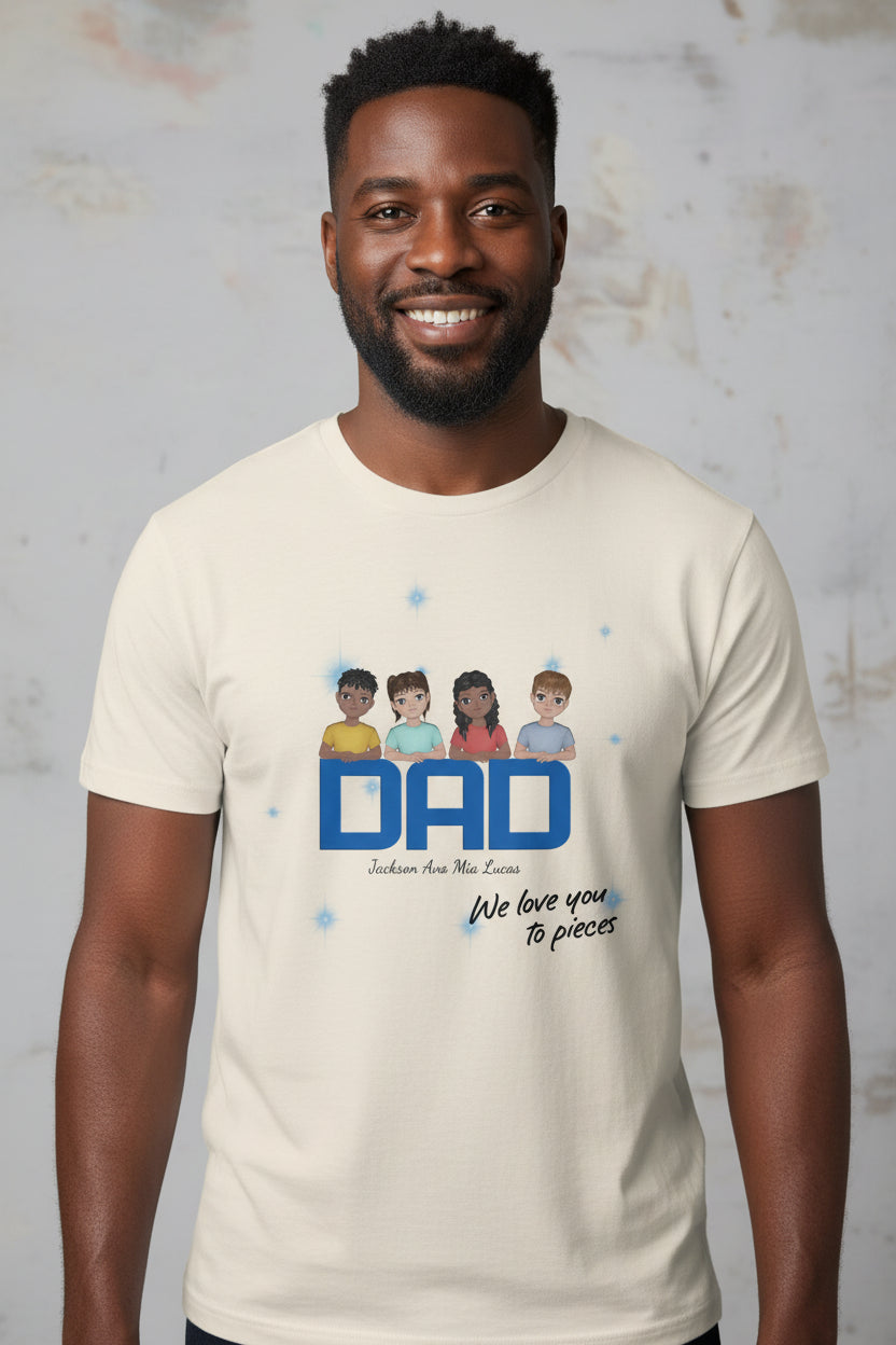 Personalized “Dad We Love You To Pieces” T-Shirt | Custom Kids Names Shirt | Father’s Day Gift - Love Life Journey