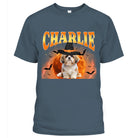 Personalized Halloween Pet Photo Unisex Adult T-Shirt Custom Witch Hat Dog or Cat Shirt with Name - Love Life Journey