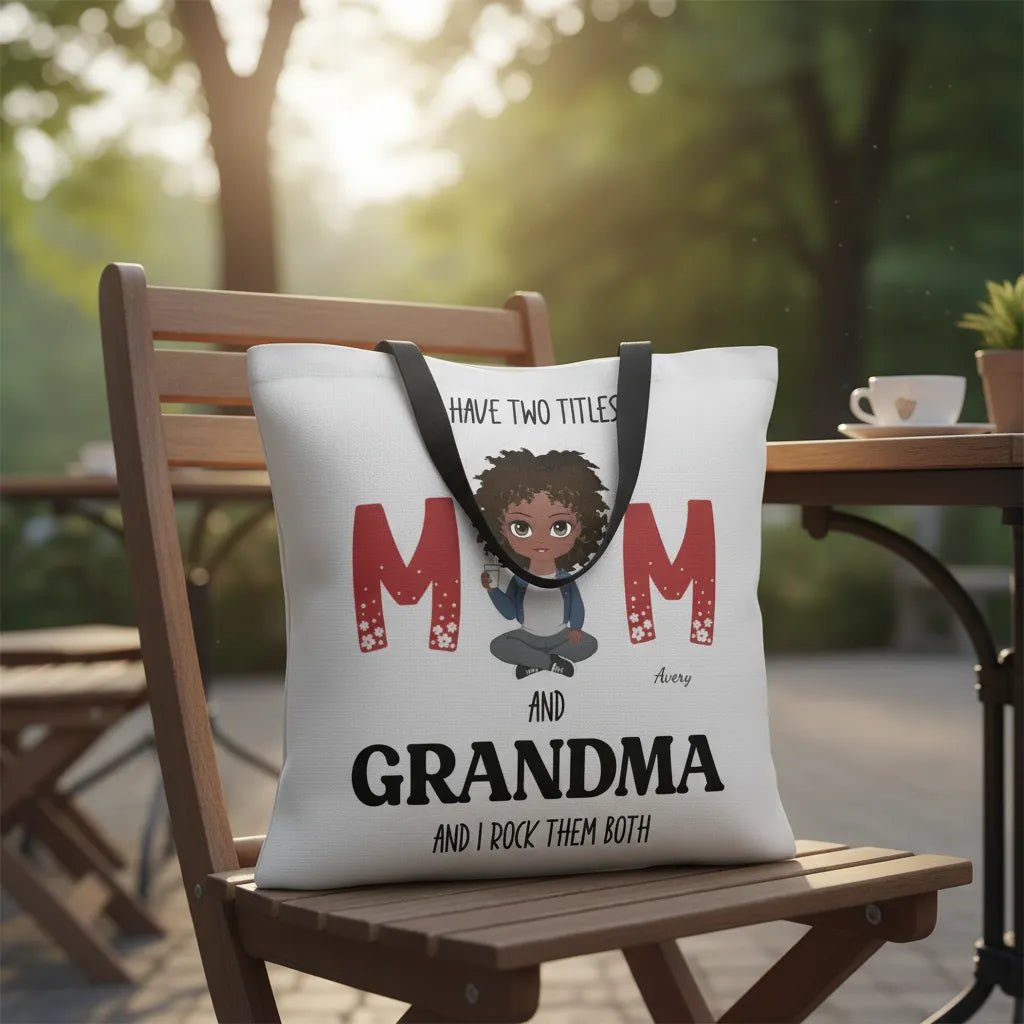 Personalized “I Rock Them Both” Lined Tote Bag | Custom Mom & Grandma Gift - Love Life Journey