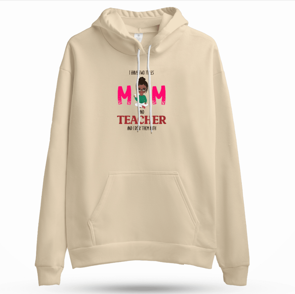 Personalized Mom & Second Life Role Embroidered Hoodie – Custom Grandma, Nana, Aunt, Friend, Teacher or Nurse Hoodie Gift - Love Life Journey