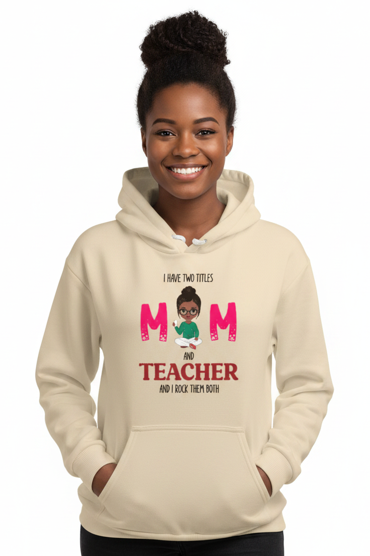 Personalized Mom & Second Life Role Embroidered Hoodie – Custom Grandma, Nana, Aunt, Friend, Teacher or Nurse Hoodie Gift - Love Life Journey
