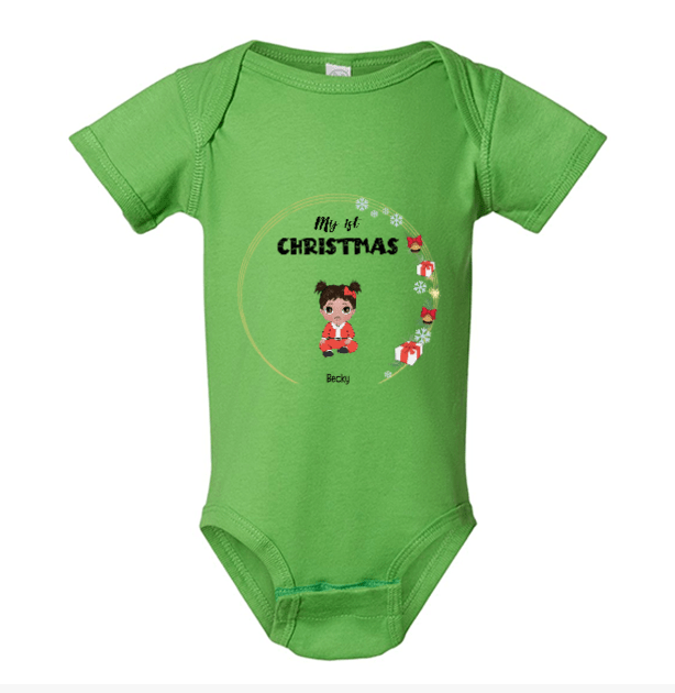 Personalized My 1st Christmas Baby Bodysuit | Custom Baby Name Outfit - Love Life Journey