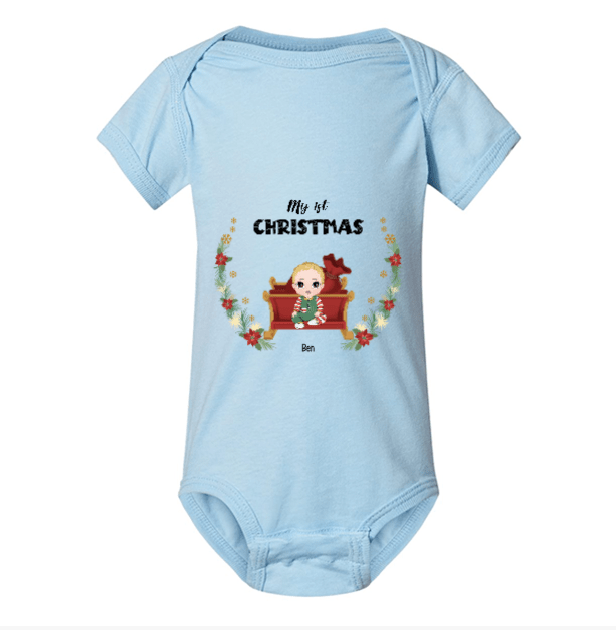 Personalized My 1st Christmas Baby Bodysuit | Custom Baby Name Outfit - Love Life Journey
