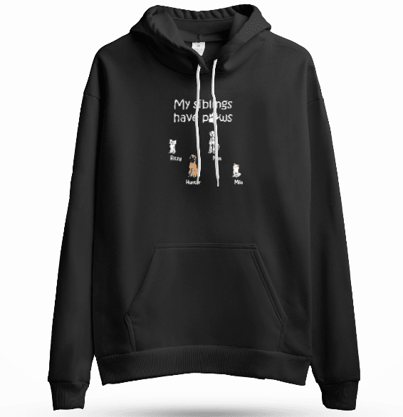 Personalized My Siblings Have Paws Embroidered Hoodie | Custom Dogs & Names - Love Life Journey