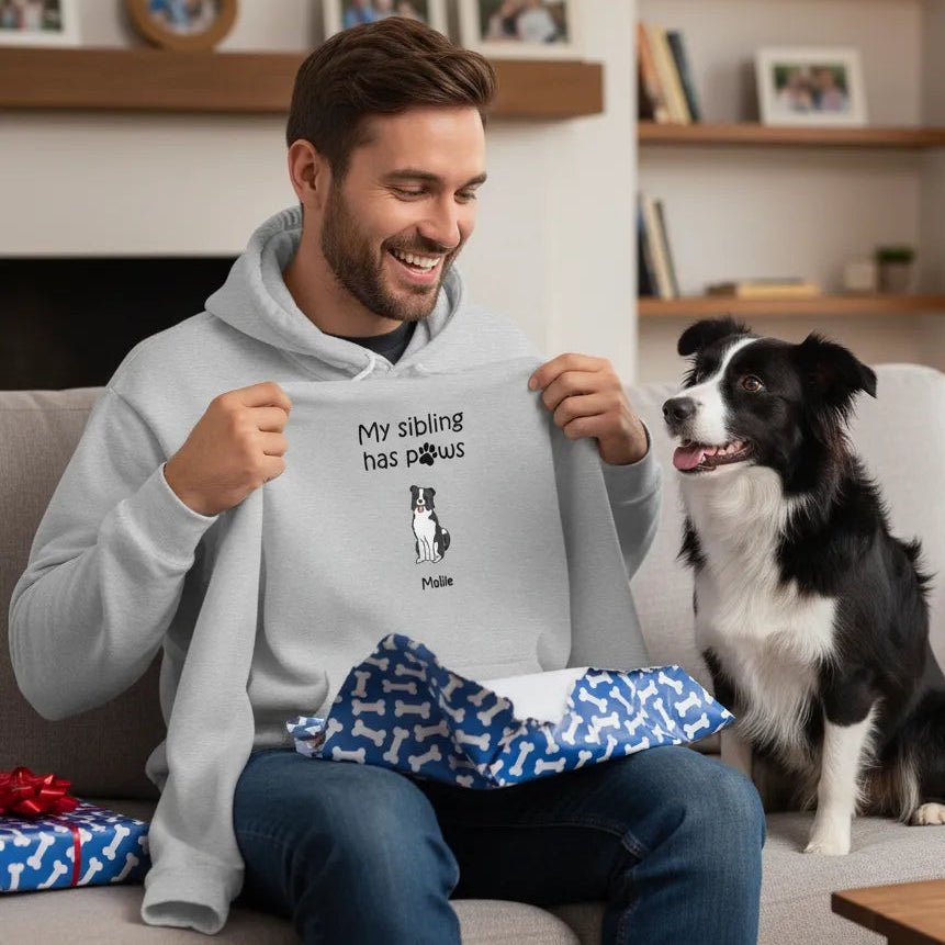 Personalized My Siblings Have Paws Embroidered Hoodie | Custom Dogs & Names - Love Life Journey