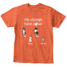 Personalized My Siblings Have Paws Kids Unisex T-Shirt | Custom Dogs and Names T-Shirt - Love Life Journey