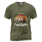 Personalized Photo Friends T-Shirt in Military Green – Custom Names & Photo Tee | Travel Buddies - Love Life Journey