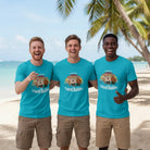 Personalized Photo Friends T-Shirt in Sapphire – Custom Names & Photo Tee | Travel Buddies Group Of Three Freinds On A Beach - Love Life Journey