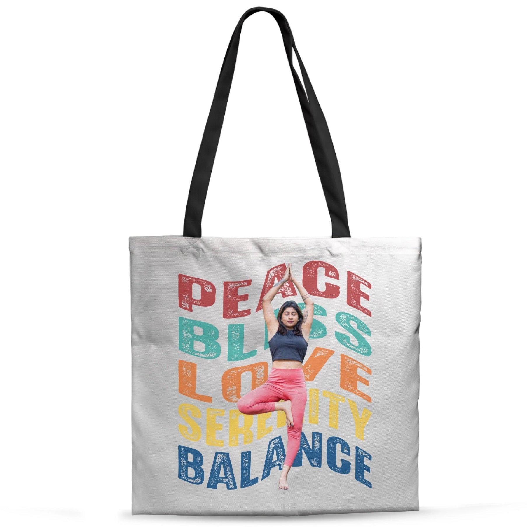 Personalized Photo Inspiration Tote Bag Custom Motivational Bag with Photo & Words - Love Life Journey