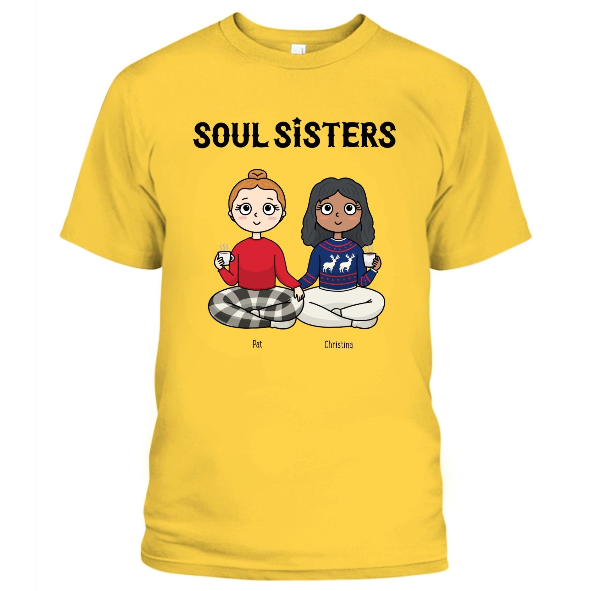 Personalized Soul Sisters T-Shirt | Custom Best Friends Character Gift - Love Life Journey