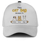 Personalized This Cat Dad Belongs To Baseball Cap Custom Cat Names Hat with 1–3 Cats - Love Life Journey