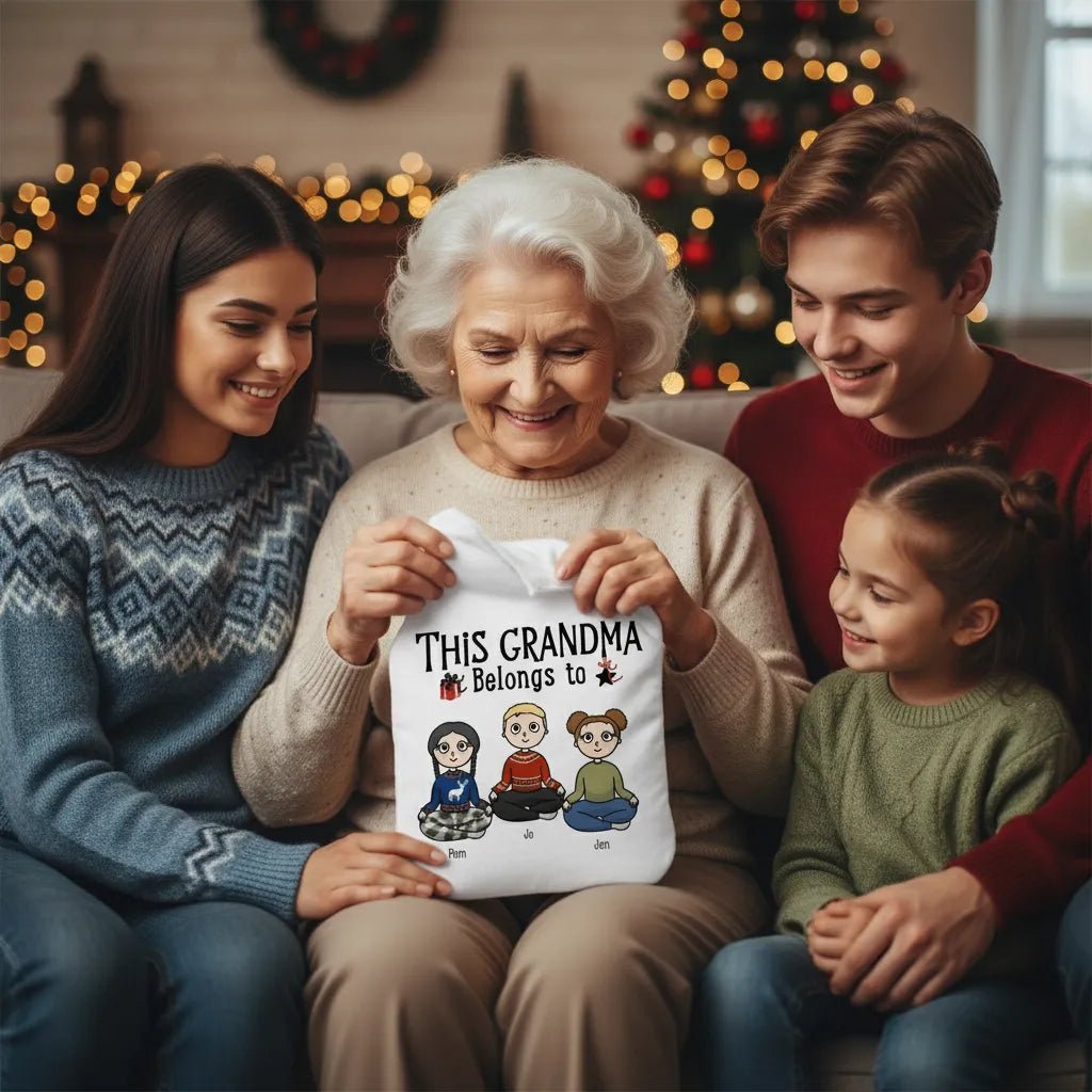 Personalized “This Grandma (or Grandpa) Belongs To” Hot Water Bottle Cover | Custom Grandchildren Names | Cozy Gift For Grandma & Grandpa | 2L - Love Life Journey