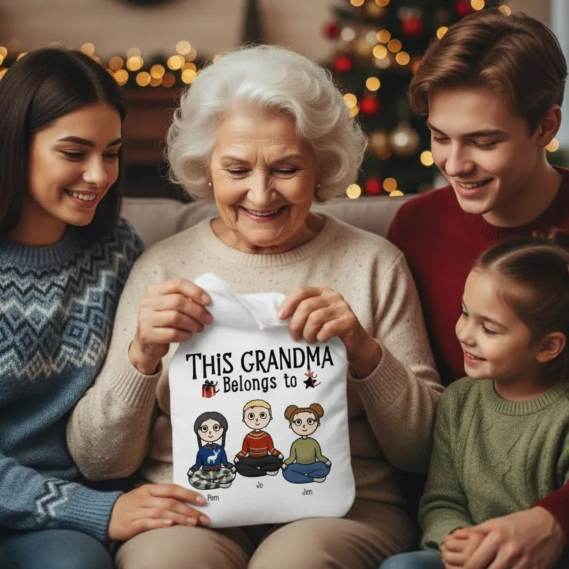 Personalized “This Grandma (or Grandpa) Belongs To” Hot Water Bottle Cover | Custom Grandchildren Names | Cozy Gift For Grandma & Grandpa | 2L - Love Life Journey