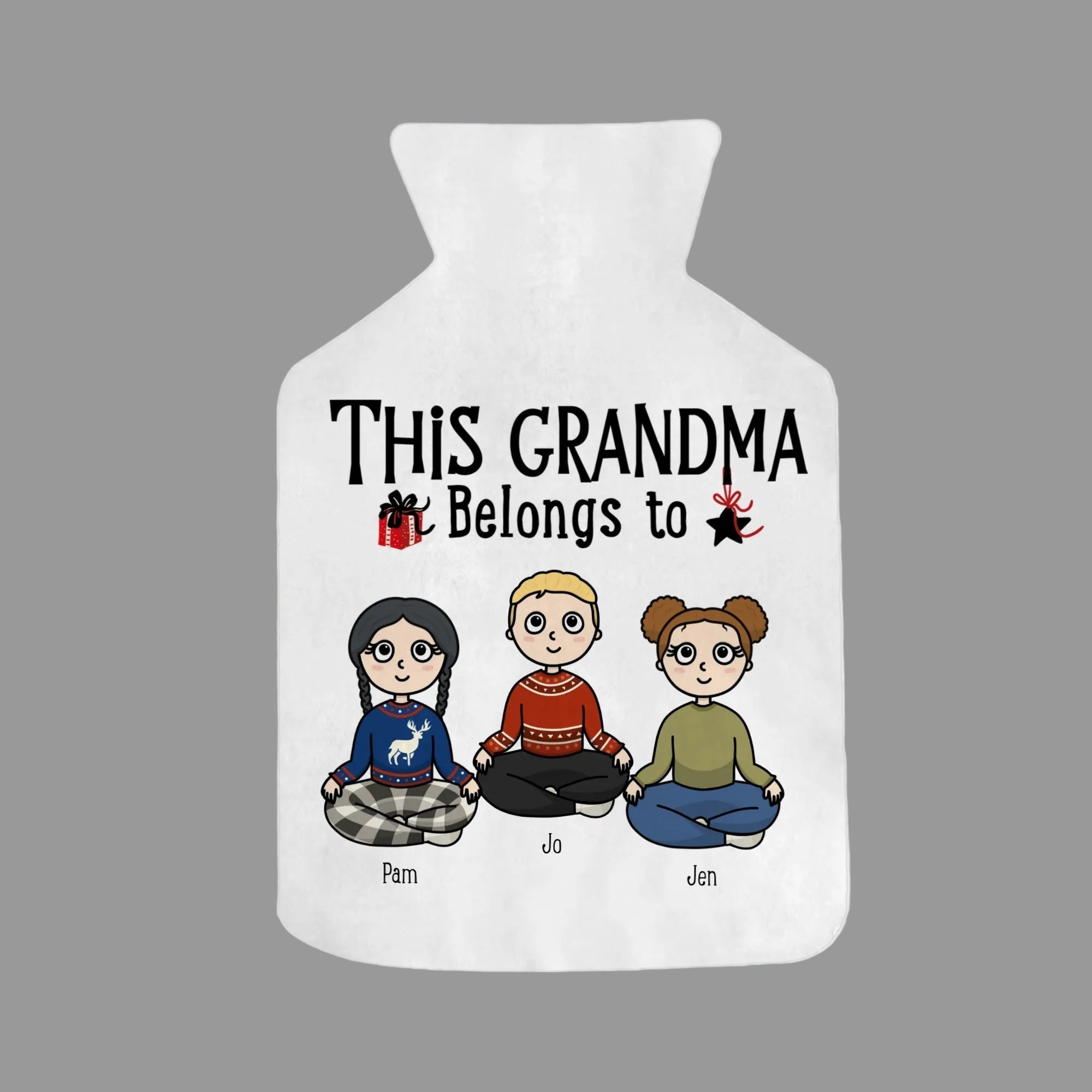 Personalized “This Grandma (or Grandpa) Belongs To” Hot Water Bottle Cover | Custom Grandchildren Names | Cozy Gift For Grandma & Grandpa | 2L - Love Life Journey