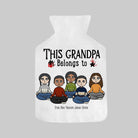 Personalized “This Grandpa Belongs To” Hot Water Bottle Cover – Custom Grandchildren Names Gift | 2L Plush Cover - Love Life Journey
