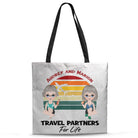 Personalized Travel Partners for Life Tote Bag Custom Couple Travel Bag with Names - Love Life Journey