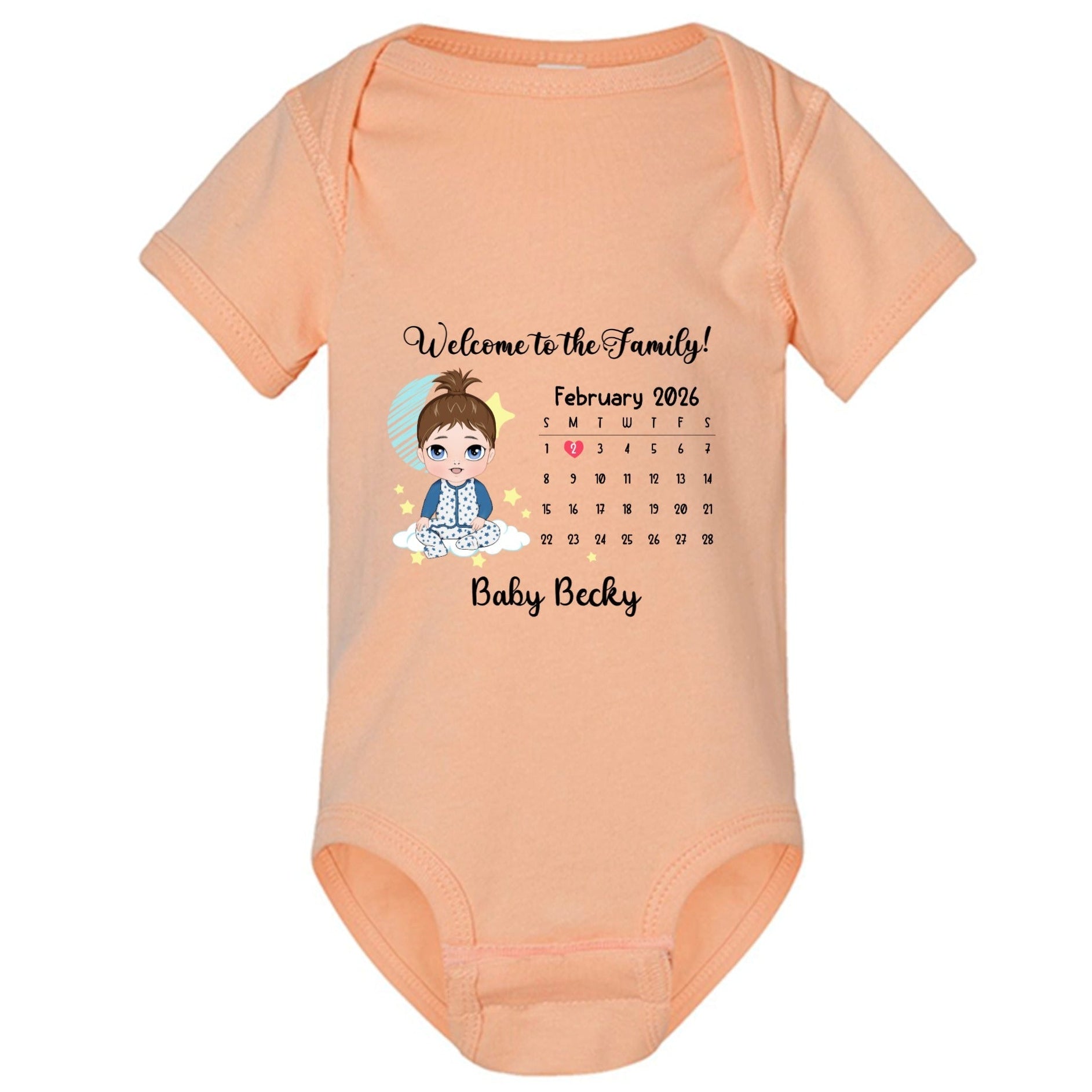 Personalized Welcome To The Family Baby Bodysuit | Custom Birth Date - Love Life Journey