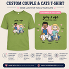 Personalized You & Me (And The Cats) Unisex Adult T-Shirt Custom Couple & Cat Family Shirt with Names - Love Life Journey