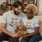 Personalized You & Me (And The Dogs) Adult Unisex T-Shirt Custom Couple & Dog Family Shirt with Names - Love Life Journey