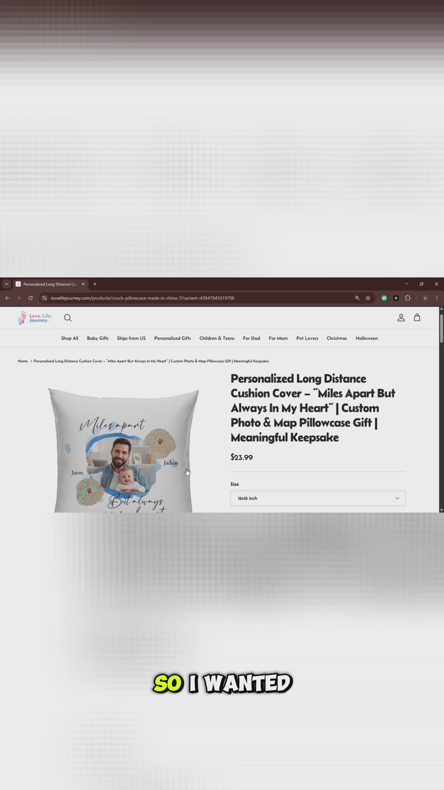Personalized Long Distance Cushion Cover – “Miles Apart But Always In My Heart” | Custom Photo & Map Pillowcase Gift - how to order video