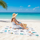 SAND - PROOF BEACH BLANKET Alphabet Learning – Traceable A–Z with Matching Illustrations | Waterproof Family Beach Mat - Love Life Journey