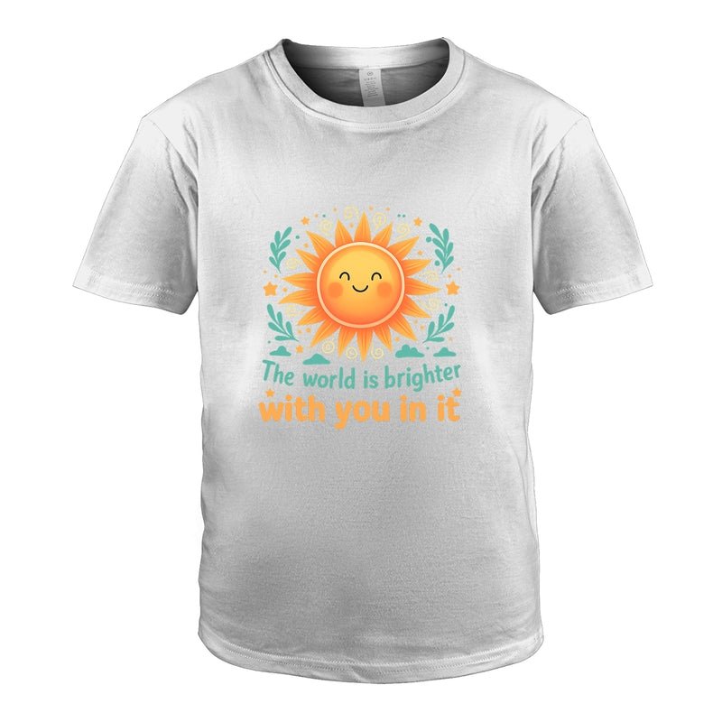 TEENS T - SHIRT 🌞 The World Is Brighter With You In It | Soft 100% Cotton | Ships from US - Love Life Journey