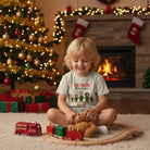 The Family Merry Christmas Personalized Kids T-Shirt | Custom Elf Family Photo Christmas Shirt - Love Life Journey - Custom Gifts - Boy on Christmas Day Wearing Custom Family Theme Christmas Custom Design 