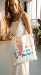 TOTE BAG Love Life Journey® Mindfulness – Lined Durable Canvas | Inspirational Everyday Carryall (2 Sizes) - Love Life Journey