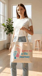 TOTE BAG Love Life Journey® Mindfulness – Lined Durable Canvas | Inspirational Everyday Carryall (2 Sizes) - Love Life Journey