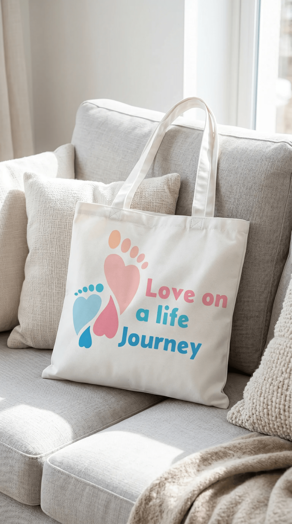 TOTE BAG Love Life Journey® Mindfulness – Lined Durable Canvas | Inspirational Everyday Carryall (2 Sizes) - Love Life Journey