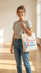 TOTE BAG Love Life Journey® Mindfulness – Lined Durable Canvas | Inspirational Everyday Carryall (2 Sizes) - Love Life Journey