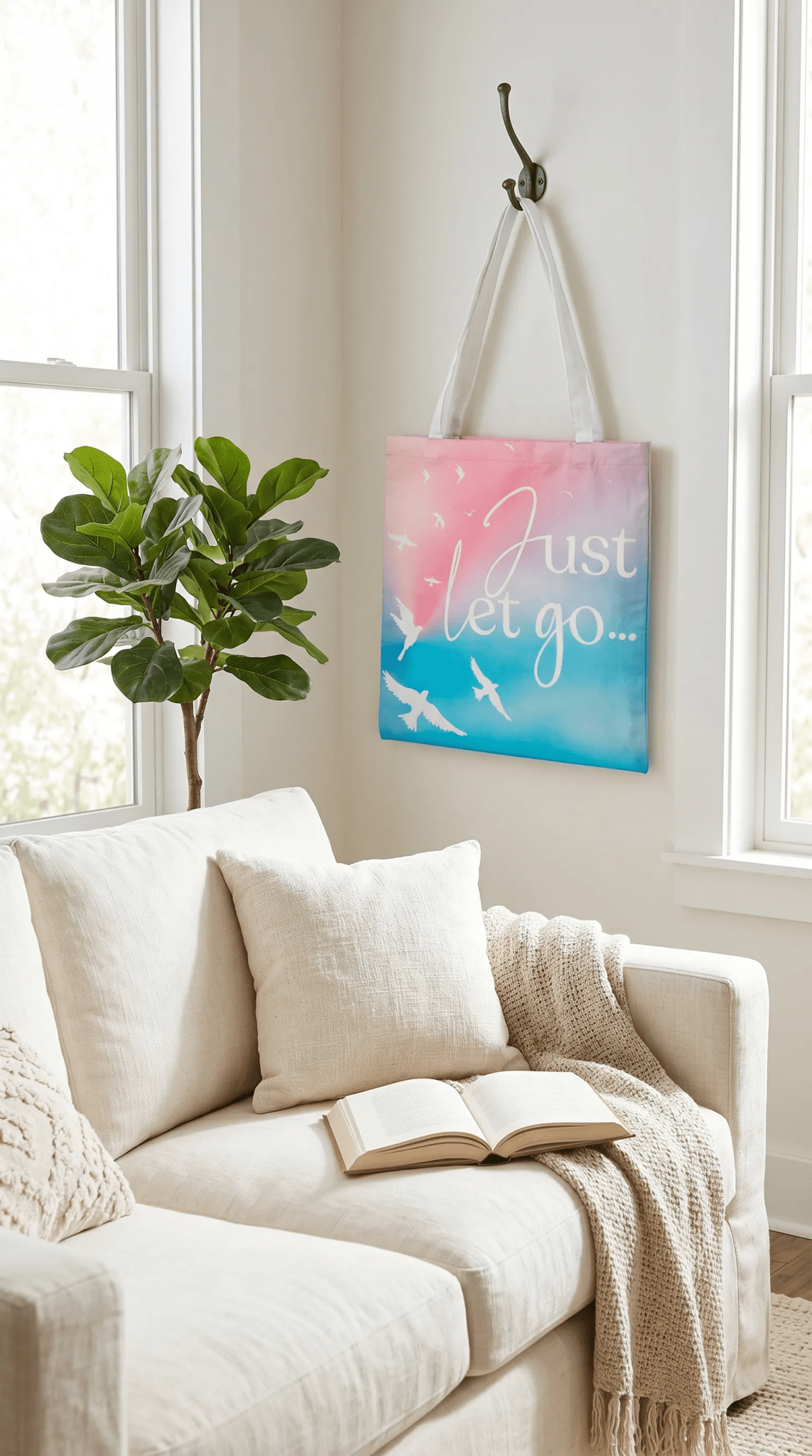 TOTE BAG Love Life Journey® Mindfulness – Lined Durable Canvas | Inspirational Everyday Carryall (2 Sizes) - Love Life Journey