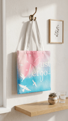 TOTE BAG Peaceful Doves “Just Let Go…” – Lined Durable Canvas | Soft Pink–Purple Sky Design (2 Sizes) - Love Life Journey