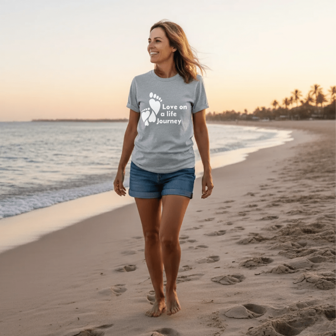 UNISEX T - SHIRT Mindfulness Message – Love Life Journey® | Soft Cotton Comfort Tee (Light Gray) Ships from US - Love Life Journey