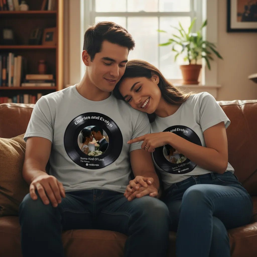 UNISEX T - SHIRT | Personalized Vinyl Record Photo T-Shirt | Your Song, Your Story - Love Life Journey