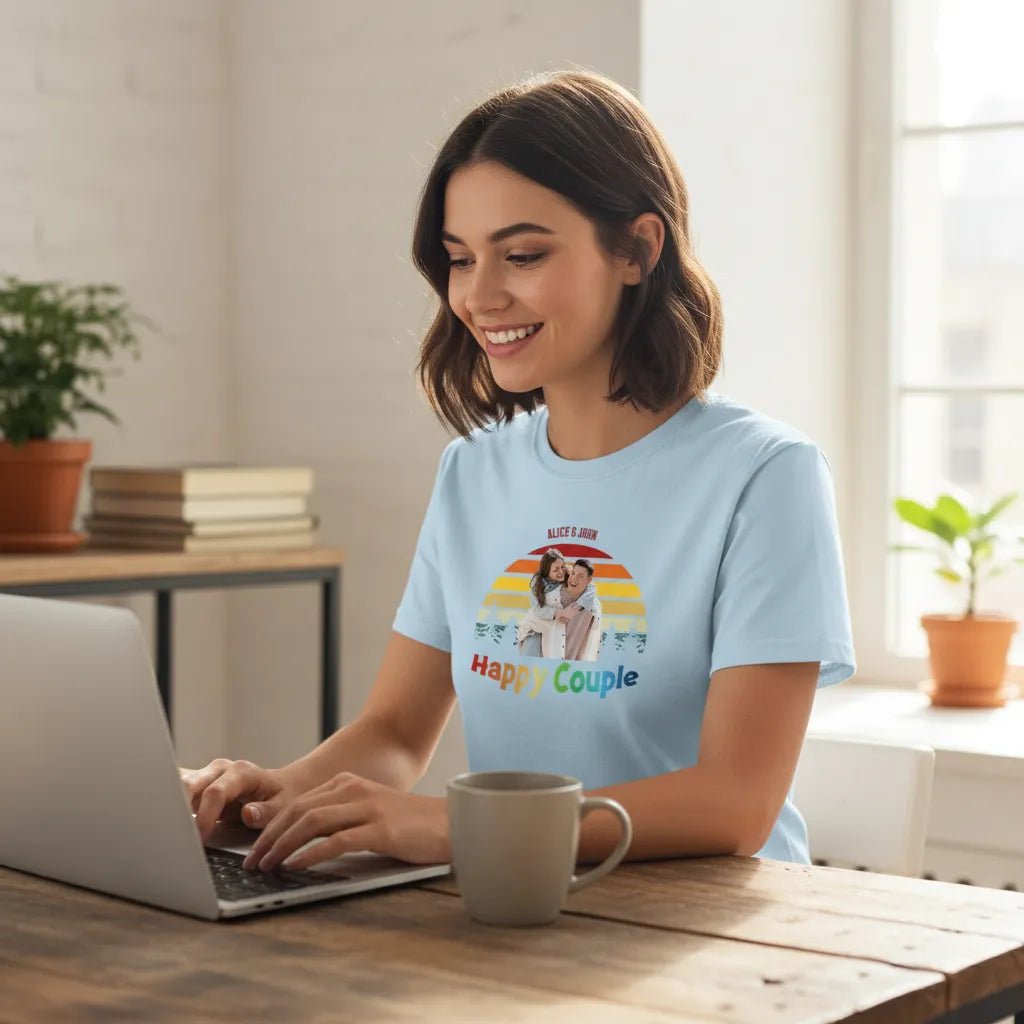 UNISEX T - SHIRT (USA) - Personalized Travel Family / Travel Couple – Custom Photo & Names - Love Life Journey