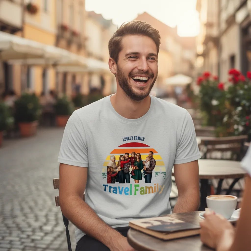 UNISEX T - SHIRT (USA) - Personalized Travel Family / Travel Couple – Custom Photo & Names - Love Life Journey