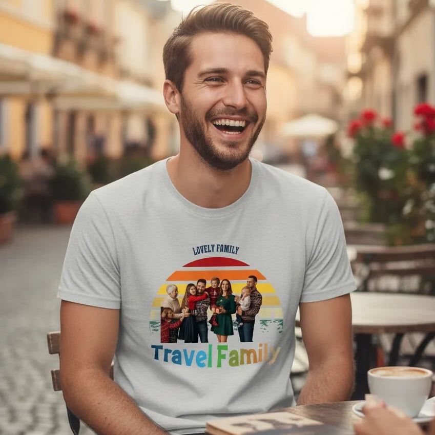 UNISEX T - SHIRT (USA) - Personalized Travel Family / Travel Couple – Custom Photo & Names - Love Life Journey