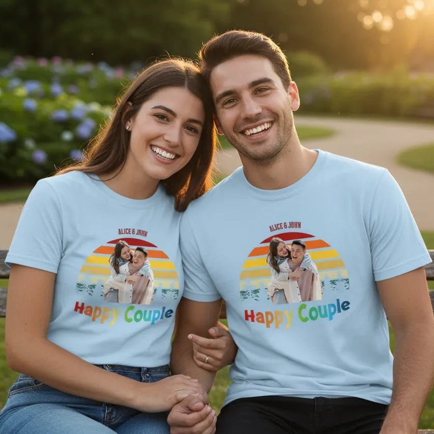 UNISEX T - SHIRT (USA) - Personalized Travel Family / Travel Couple – Custom Photo & Names - Love Life Journey
