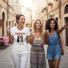 UNISEX V - NECK T - SHIRT (US) Personalized “Warning: Girls Trip in Progress” – Custom Group Photo - Love Life Journey